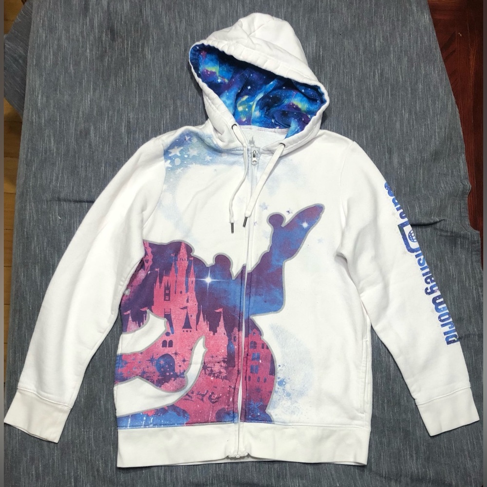 Walt Disney World Disney Parks 2017 Sorcerer Mickey Mouse Zip Up Hoodie Size L